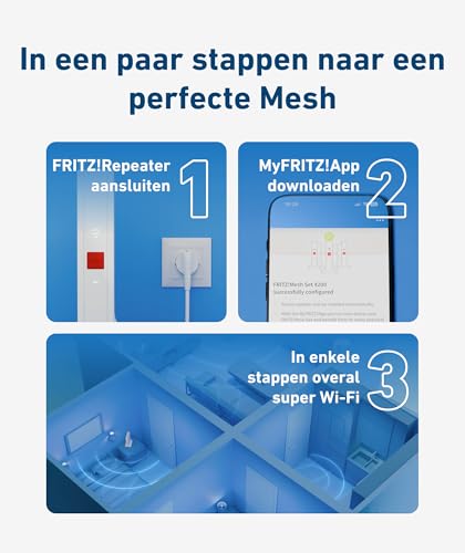 FRITZ!Mesh Wi-Fi Set 1600 3 Pack | Mesh WiFi 6 fino a 3000 Mbps | Compatibile con tutti i router | Per case più grandi (5-7 camere) | Aggiornamenti gratuiti | 5 anni di garanzia | Made in Europe - Powerline - Immagine 3