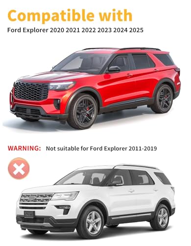 Image of in-Channel Window Visors Rain Guards for Ford Explorer 2020-2026 | Extra-Thick,Extra Durable,Window Deflectors,Vent Visors,Vent Shades,Car Accessories,Polycarbonate (PC)