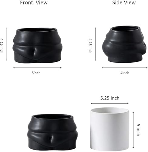 Miniatura 3 de Misijuer Macetas corporales maceta de cerámica con agujero de draniage para plantas de interiorexterior, maceta para decoración del hogar, maceta