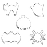[1616&co.] Halloween ハロウィン クッキー型 ステンレス 金型 モールド 5種 セット/パンプキン(かぼちゃ)・ゴースト(おばけ)・スパイダー(くも)・バット(こうもり)・キャット(ねこ) / お菓子作り クッキー ビスケット ホットケーキ パンケーキ/お弁当作り (デコ弁・キャラ弁) おにぎり サンドイッチ 野菜 カッター/ハンドメイド クラフト / HW5 [並行輸入品]