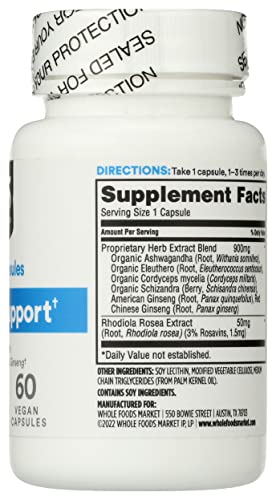 Whole Foods Market, Adrenal Support, 60 Ct #TOP5