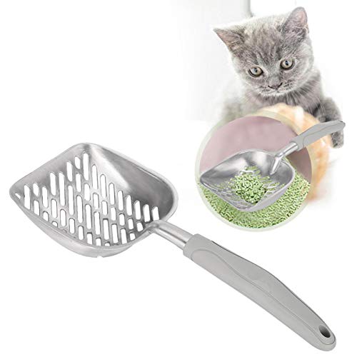 01 Cat Litter Scoop, Cat Poop Cleaning Tool Metal Cat Litter Scoop Cat Litter Boxes Scoop for Poop Sifting for Cat(grey) - Image 4
