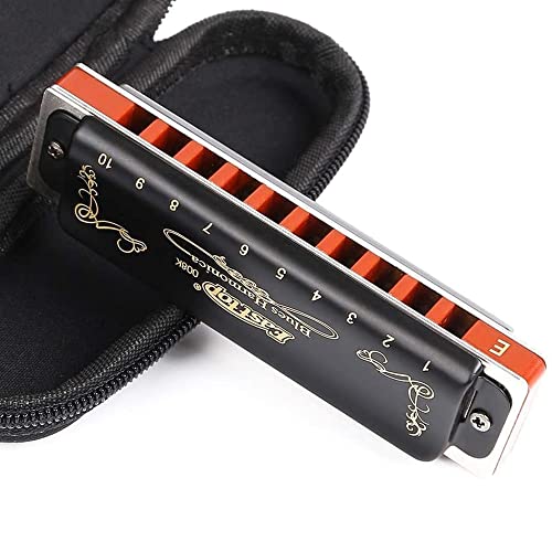 Harmonica Diatonic harmonica 10 trous Blues harpe bouche orgue c a professional instrument clavier couleur noir - Les Beatles, Paul McCartney, John Lennon, RIngo Starr, George Harrison Harmonica Diatonic harmonica 10 trous Blues harpe bouche orgue c a professional instrument clavier couleur noir – Image 4