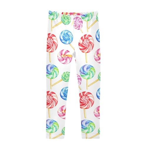 KLL Colorful Sweet Lollipop Candy Little Girls Legging Stretch Full Length Sweatpants Running