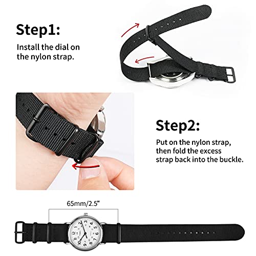 Ritche Christmas Gift Military Ballistic Nylon Strap 16mm 18mm 20mm 22mm Premium Nylon Watch Band Strap With Stainless Steel Buckle (4 Packs), White Elephant Gifts, Stocking Stuffers for Men