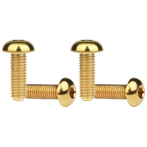 Image of Titanium Bolt M3 8 10 12 15mm Allen Key Head Screws for Bicycle Pack of 4 (Gold, M3x15mm)