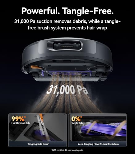 Image of NARWAL Flow 2 with Refill & Drainage System Robot Vacuum and Mop, 31,000Pa Suction, FlowWash Self-Cleaning Mop, AI Object Recognition, 212℉ Hot Water Mop Washing, Black
