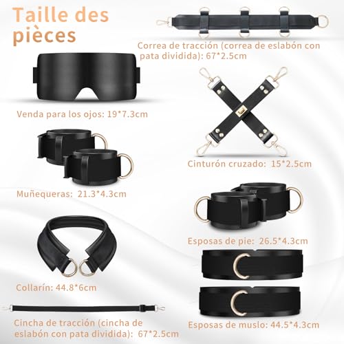 Miniatura 4 de Juguetes Eróticos Para Pareja Sexuales Adultos Mujer Masculino Bdsm Bondage Set - Ataduras De Cama Kit Juguetes Sexo Parejas Con Esposas, Collares, Tobilleras, Vendas, Pinza Para Pezone Etc. Sex Toys