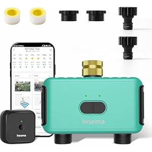 Sprinkler Timer with 2 Outlet, Automatic Irrigation System Controller for Lawns and Yard, Compatible with Alexa (Brass Inlet & Plastics Outlet)