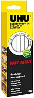 UHU Wkłady do klejenia na gorąco Hot Melt, przezroczyste wkłady klejowe, średnica 11 mm, przezroczyste, 200 g