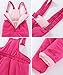 LUCKYLUAN Girl's 2 Piece Snowsuit Warm Insulated Snow Jacket and Bib Pants Outfit Set 7 Years Pink Hearts