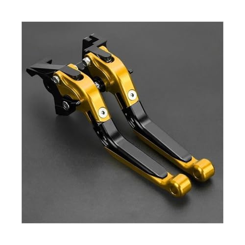 YUQUDGELKY Für YAMAHA YZFR125 YZF-R125 2014–2019 Verstellbarer Klappbarer Und Ausziehbarer Brems- Und Kupplungshebel(Gold)