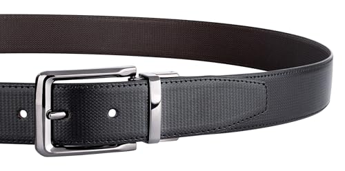 Image of DENIMHOLIC Reversible PU Leather Formal Belts For Men