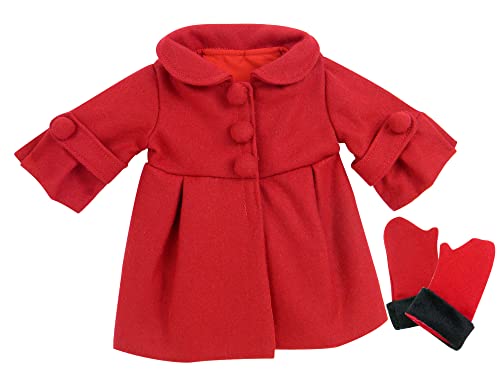 Sophia's 18 Inch Doll Outfit, 2 Piece Red Dress Coat & Fur Trim Gloves fits 18 Inch Doll Clothes & More! Two Piece Red Winter Dress Coat w/Fur Trimmed Gloves| Doll Sold Separately
