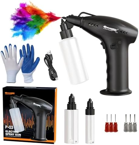 Lionbow Electric Paint Sprayer Gun Handheld Electric Spray Paint Gun High Power Portable Cordless Spray Paint Gun for Painting Cars,Cabinet, Paint Repair and DIY(3 Gear)