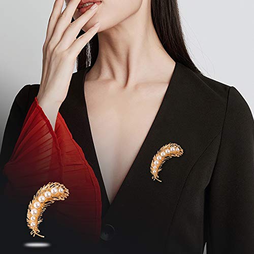 Image of Pearl Diamond Brooch Pins for Dress Sweater Scarf, Wedding Party Decoration Birthday Christmas Gift