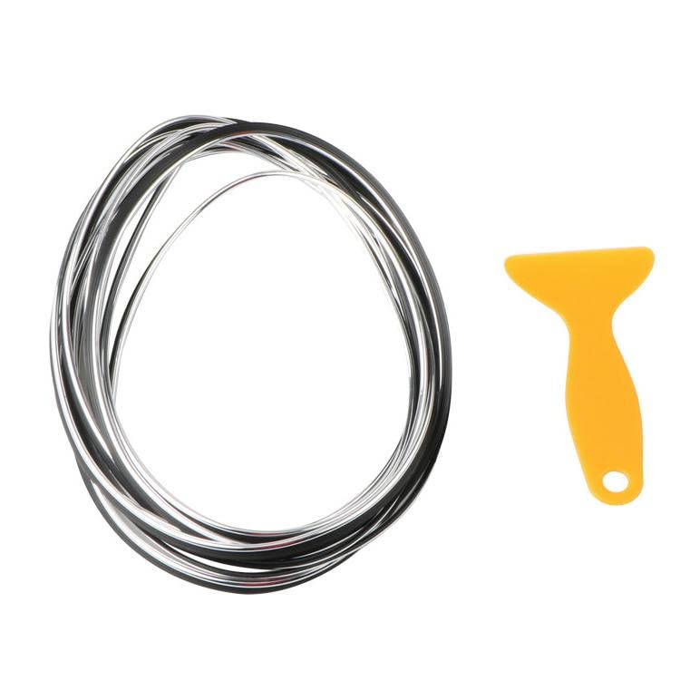 XZRTZ UniV-ersal Automotive Trim Molding Black - 18Foot Car/Truck/RV Side Body Chrome Trim Strip(Self-Adhesive) for Window Door Bumper Scratch-Proof (Interior Beading Chrome)