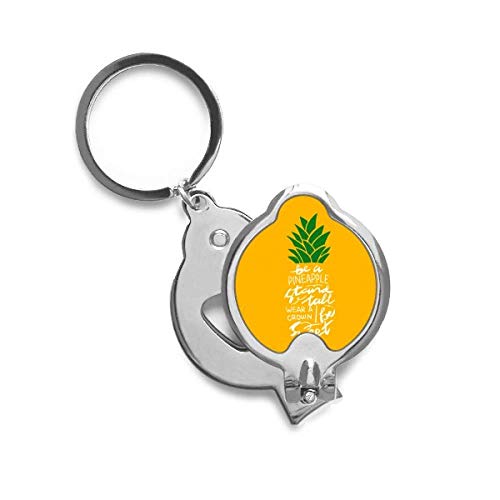Ongle Cutter Trimmer Ananas Jaune - Coupe-ongles ergonomique avec citation inspirante