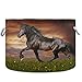 visesunny Collapsible Large Capacity Basket Black Friesian Horse Trot Clothes Toy Storage Hamper with Durable Cotton Handles Home Organizer Solution for Bathroom, Bedroom, Nursery, Laundry,Closet