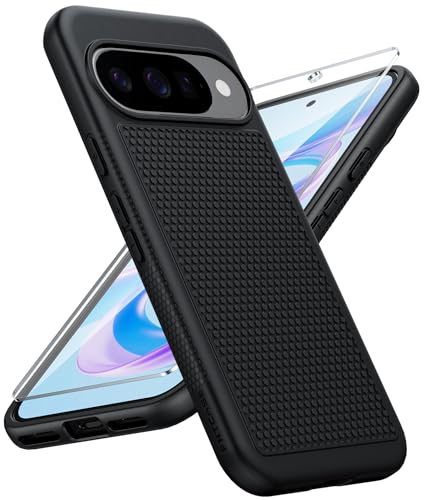 Image of FNTCASE for Google Pixel 10 Case: for Pixel 10 /10 Pro Phone Case with Screen Protector, Soft TPU Google 9 /9 Pro Military Grade Drop Protection Shockproof Protective Cover, Black