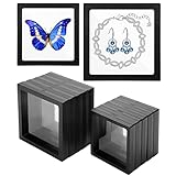 Linkstyle 10PCS Challenge Coins Display Stand Holder, 3D Floating Frame Transparent PE Floating Display Case, Jewelry Storage Box Suspension Frame for Medal, Medallion, Stamps