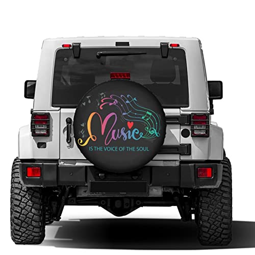 Image of Delerain Music Note Spare Tire Covers Waterproof Dust-Proof Spare Wheel Cover Universal Fit for Jeep, Trailer, RV, SUV, Truck and Many Vehicle (17 Inch for Diameter 31 inch-33 inch)