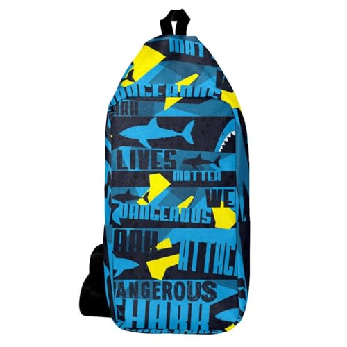 Sac à bandoulière dangereux Grunge Shark ergonomique pour soulager le dos en randonnée