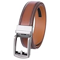 VRLEGEND Cintura Uomo Pelle Elegante Cinture Per abiti Business Lavoro Regolabile con Fibbia Automatica (110cm,Marrone-02)