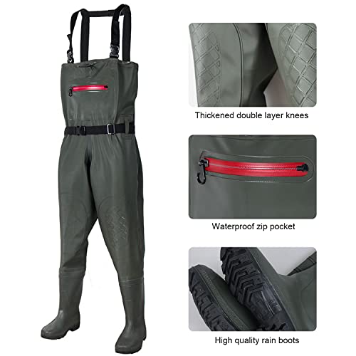 YuanDiann Waterdichte borststeltlopers met laarzen PVC verdikte versterkte visstotlopers voor waden, vliegvissen, jagen, veetwerk - Image 3