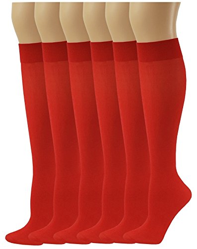 Image of SUMONA 6 Pairs Women Opaque Stretchy Spandex Knee High Trouser Socks