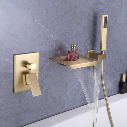 Ensemble de pommeau de douche avec robinets mélangeurs encastrés de bain - 5