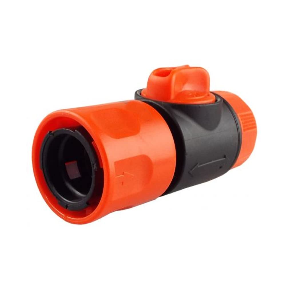 SolaDirect Female In-Line Hose Connector with Built-in Valve for Join Garden Hose Pipe Tube One Male and One Female Connector Extender (Pack of 1)