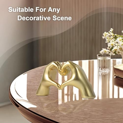 Blowind 0000 Gold Heart Hands Sculpture,Love Finger Aesthetic Boho Decor Wedding Accents Decorations, Knick Knacks Home Decor For Shelves Decor Thanksgiving Valentine'S Day Gifts  thumb #3