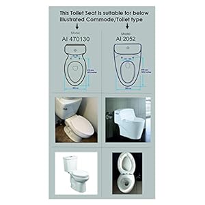 Adshank Toilet Seat Cover | Teakwood shade/color/effect | Non-Soft Close Hinges | Model : AI 470130E 020 PTPn | Adaptable/Suitable for 18½ inches long Sanitaryware / Commode / Toilet | With complete factory fitted Hinges & Seat Fixing Hardware kit included.