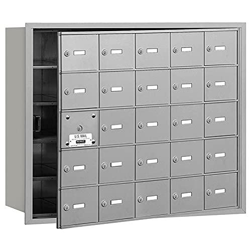 Salsbury Industries 3625AFU 4B Plus Horizontal Mailbox, 25 A Doors 24 Usable, Front Loading, USPS Access, Aluminum