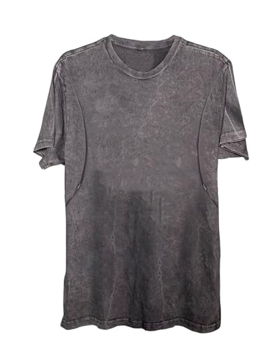 Image of Comfort Breastfeeding Shirts for Women Zip Nursing Tops Causal Distressed Acid Washed Maternity Tees