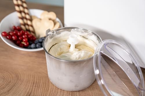 Unold 48830 Doppio Eismaschine, Speiseeisbereiter mit Kompressor inkl. 2 Eisbehälter, Sahneeiscreme in ca. 30 Minuten, 250 Watt, Weiß – Bild 8