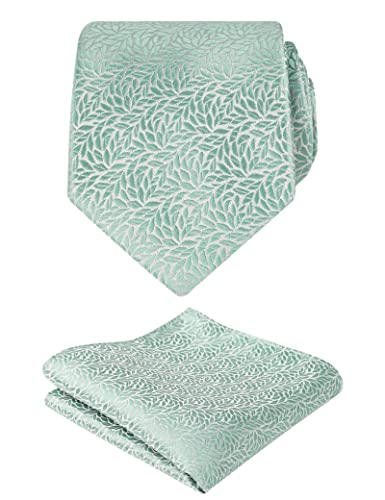 Image of Alizeal Mens 3.15inches Leaf Flower Pattern Tie Set