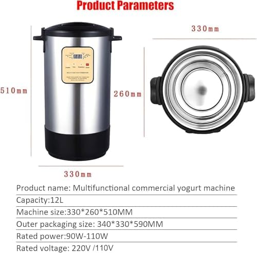 Electric Yogurt Fermenter, 12L Automatic Commercial Fermentation Machine, Yogurt Maker, Time and Temperature Control, for Garlic, Natto, Pickle, Sweet Rice Wine