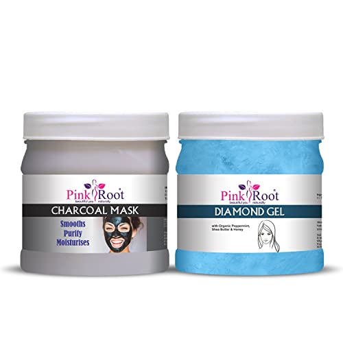 Image of Pink Root Charcoal Mask 500gm with Diamond Gel 500gm