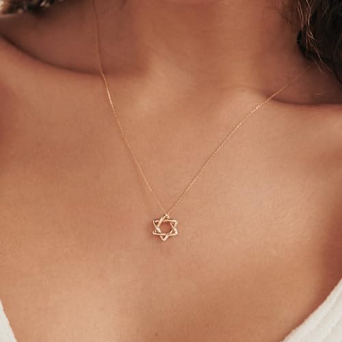 Gelin Star of David Necklace in 10k Yellow Solid Gold4