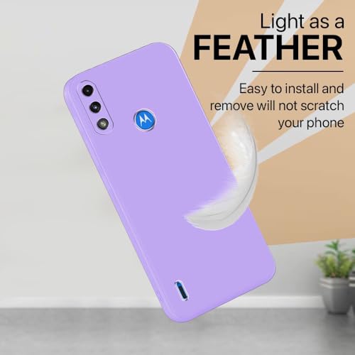 Image of Back Cover for Motorola Moto E7 Power | Full Camera Protection | Premium Liquid Silicon Case | Flexible Bumper Case for Motorola Moto E7 Power (Purple)