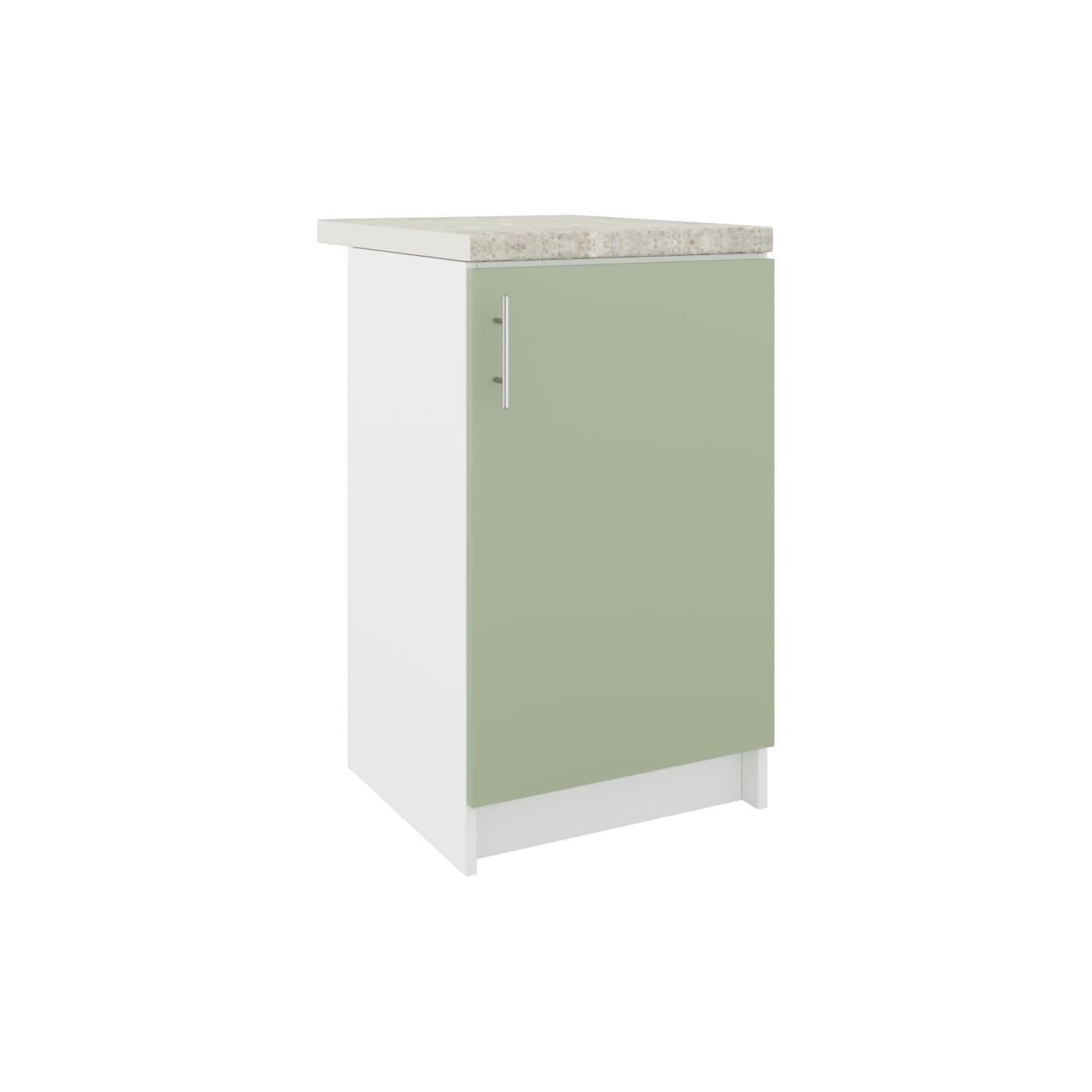 JD Greta Fixed Height 500mm Kitchen Base Cabinet Floor Unit with 38mm Worktop โ Sage Green Matt