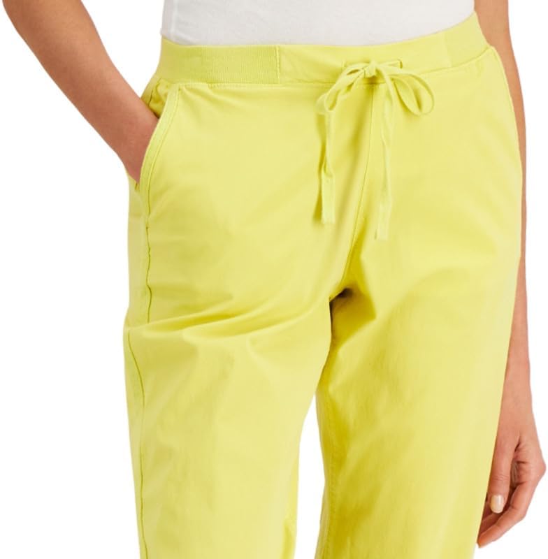 Style Women's Pull On Cuffed Utility Pants Sunbeam Yellow XL