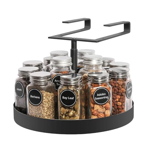 Hanging Rotating Lazy Susan Organizer Turntable Spice Rack Hanging Wood Rotating Spice Rack Organization Storage Kitchen cabinets