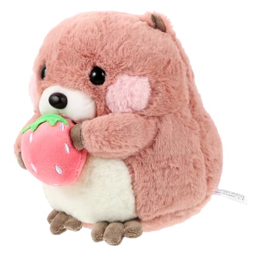 POPETPOP Peluche Adorable Animal en Peluche Forme de Marmotte Rose en Coton PP Douce et Confortable pour Garçon et Filles et Tout-Petits, comme Coussin...