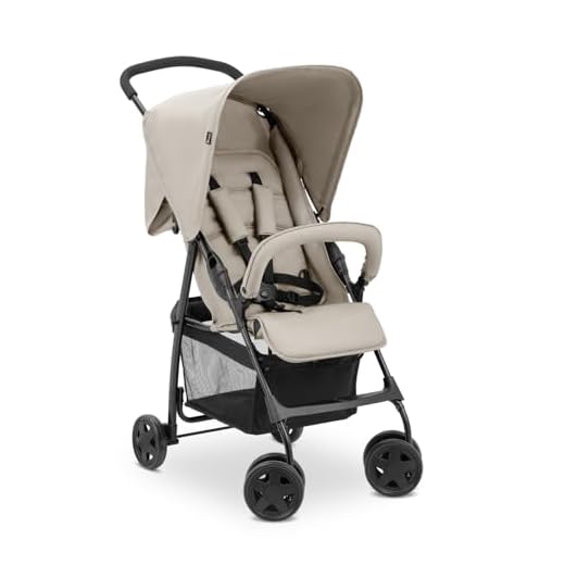 hauck Buggy Sport, Beige - Federleichter Reisebuggy 5,9 kg - mit Liegefunktion für Kinder ab Geburt bis 15 kg - Klein Zusammenklappbar, Großer Einkaufskorb bis 3 kg