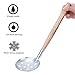 Pilipane 2PCS Silver Wooden Handle Iron Winter Ice Fishing Skimmer, Toothed Scoop Compact and for Long-Lasting Design Portable Angler Tackle Accessory, for Easy Fishing in Cold Weather