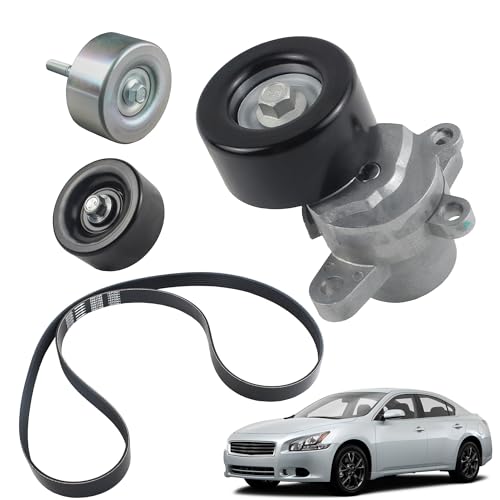 YzusGomumu Serpentine Drive Belt Tensioner Pulley Idler Pulley Compatible with 2007-2014 Nissan Altima Maxima Murano Quest 3.5L V6 Replaces 39155 11955-JA10D SK89676 SK107054 V38-0439