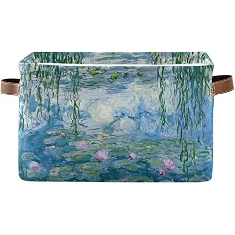 WIHVE Water Lilies Fabric Storage Basket Cover